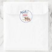 Ga stemmen vierkante sticker (Tas)