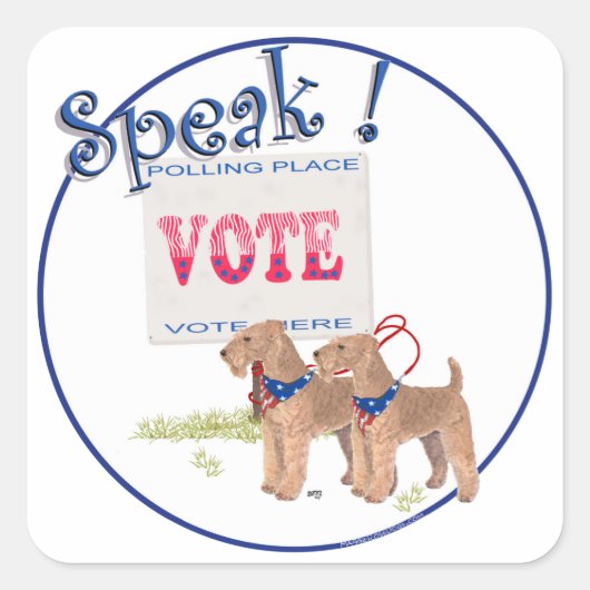 Ga stemmen vierkante sticker (Voorkant)