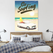 Ga surfen op de reisposter! canvas afdruk (Insitu (Slaapkamer))