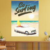 Ga surfen op de reisposter! canvas afdruk (Insitu (Woonkamer))