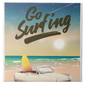 Ga surfen op de reisposter! tegeltje (Voorkant)