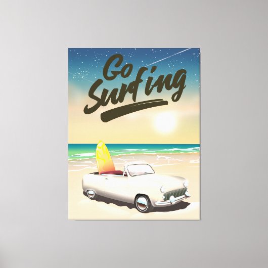 Ga surfen Reisposter! Canvas Afdruk (Voorkant)
