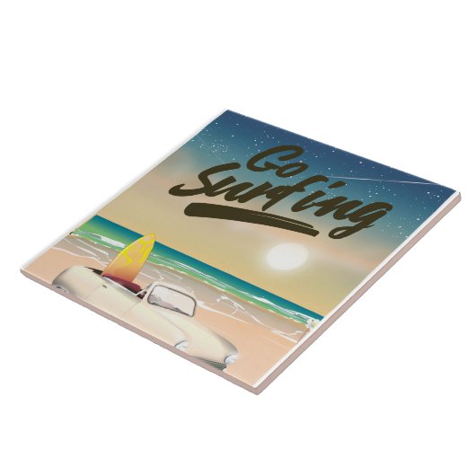 Ga surfen Reisposter! Tegeltje (Zijkant)