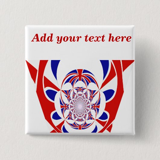 Ga Team!, #3_ Vierkante Button 5,1 Cm (Voorkant)