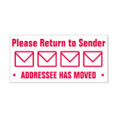 "Ga terug naar afzender" ADDRESSEE HEEFT VERPLAATS Zelfinktende Stempel (Design)