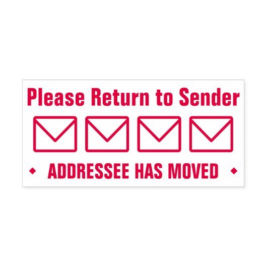 "Ga terug naar afzender" ADDRESSEE HEEFT VERPLAATS Zelfinktende Stempel (Design)