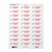 "GA TERUG NAAR AFZENDER!" label "Verkeerd adres" (Full Sheet)