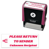 "GA TERUG NAAR AFZENDER" "Onbekende ontvanger" Zelfinktende Stempel (In situ)