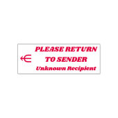 "GA TERUG NAAR AFZENDER" "Onbekende ontvanger" Zelfinktende Stempel (Design)