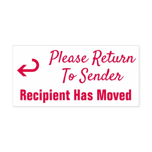 "Ga terug naar afzender", "Ontvanger heeft zich ve Zelfinktende Stempel (Design)