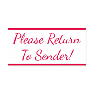 "Ga terug naar afzender!" Rubber Stempel