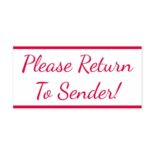 "Ga terug naar afzender!" Rubber Stempel (Design)