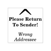 "Ga terug naar afzender!", "Verkeerde geadresseerd Rubberstempel (Afrduk)