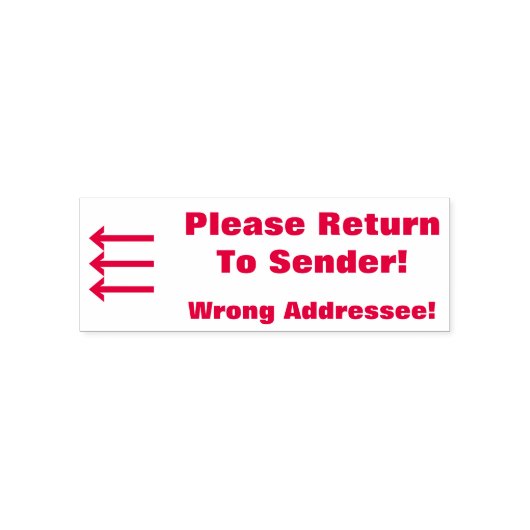 "Ga terug naar afzender!", "Verkeerde geadresseerd Zelfinktende Stempel (Design)