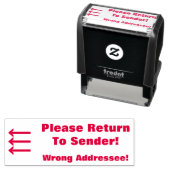"Ga terug naar afzender!", "Verkeerde geadresseerd Zelfinktende Stempel (In situ)
