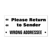 "Ga terug naar afzender" "WRONG ADRESSEE" Rubberstempel (Afrduk)