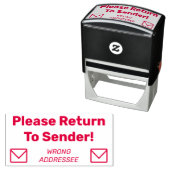 "Ga terug naar afzender!" "WRONG ADRESSEE" Zelfinktende Stempel (In situ)