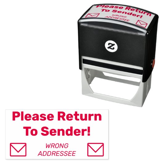 "Ga terug naar afzender!" "WRONG ADRESSEE" Zelfinktende Stempel (In situ)