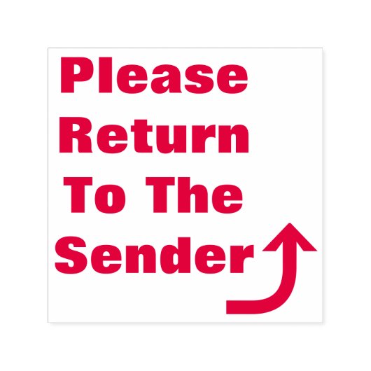 "Ga terug naar de afzender" en Bent Arrow Zelfinktende Stempel (Design)