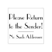 "Ga terug naar de afzender!" "Geen dergelijke gead Rubberstempel (Afrduk)