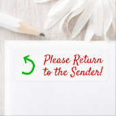 "Ga terug naar de afzender!" + Pijllabel Etiket (Insitu)