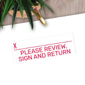 Ga terug naar Review Terug met x ondertekeningslij Zelfinktende Stempel