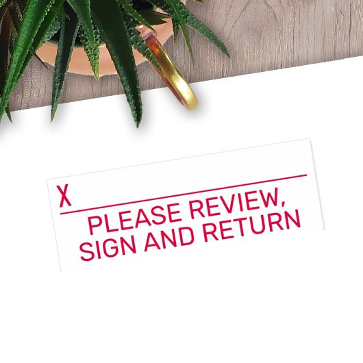 Ga terug naar Review Terug met x ondertekeningslij Zelfinktende Stempel