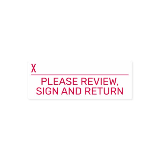 Ga terug naar Review Terug met x ondertekeningslij Zelfinktende Stempel (Design)