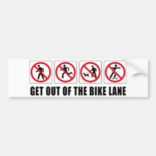 Ga uit de Bike Lane Bumpersticker