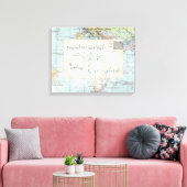 Ga uit en onderzoek Citaat en Kaart Canvas Afdruk (Insitu (Woonkamer))