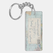 Ga uit en onderzoek Citaat en Kaart Sleutelhanger (Voorkant Links)