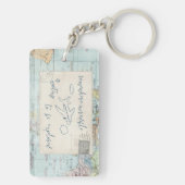 Ga uit en onderzoek Citaat en Kaart Sleutelhanger (achterkant)