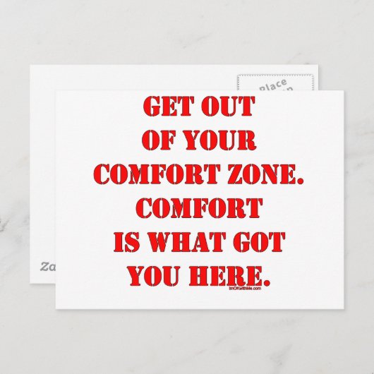 Ga uit je Comfort Zone! Briefkaart (Voorkant / Achterkant)