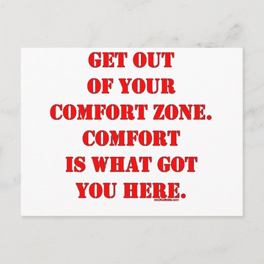Ga uit je Comfort Zone! Briefkaart (Voorkant)