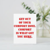 Ga uit je Comfort Zone! Briefkaart (Staand voorkant)