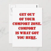 Ga uit je Comfort Zone! Briefkaart (Voorkant / Achterkant)