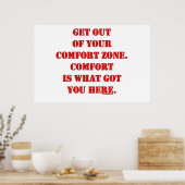 Ga uit je Comfort Zone! Poster (Keuken)
