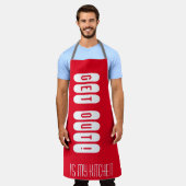 Ga uit mijn keuken rode schort (Gedragen)