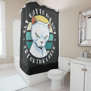 Ga uit mijn weg, een loser, Moody Cat Invitat Douchegordijn