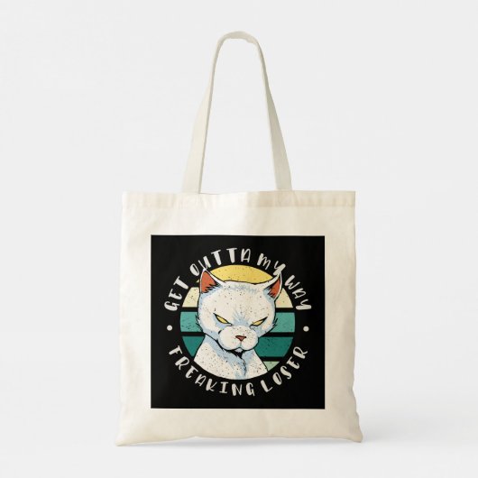 Ga uit mijn weg, een loser, Moody Cat Invitat Tote Bag (Achterkant)