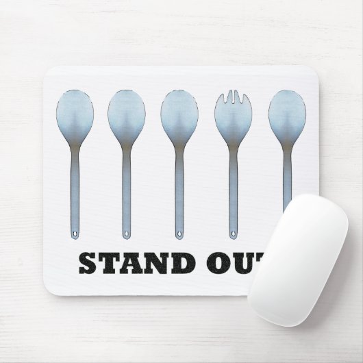 Ga uit Spork Mousepad Muismat (Met muis)