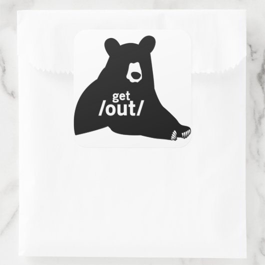 Ga uit vierkante sticker (Tas)