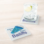 Ga uit voor de deurwaarders glazen onderzetter (Schuin)