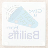 Ga uit voor de deurwaarders glazen onderzetter (Achterkant)