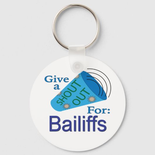 Ga uit voor de deurwaarders sleutelhanger (Voorkant)