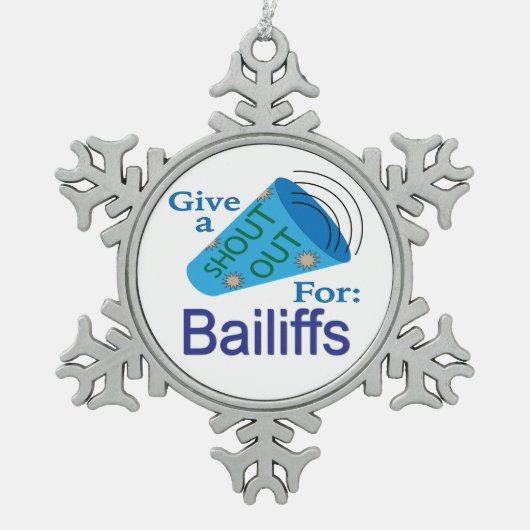 Ga uit voor de deurwaarders tin sneeuwvlok ornament (Voorkant)