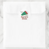 Ga uit voor de Elves van de Kerstman Ronde Sticker (Tas)