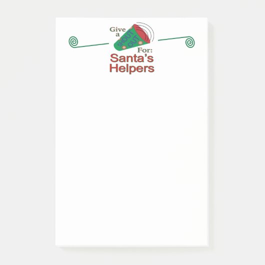 Ga uit voor de hulp van de kerstman post-it® notes (Voorkant)