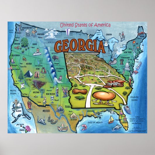 GA USA Map Poster (Voorkant)