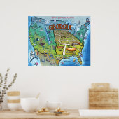 GA USA Map Poster (Keuken)
